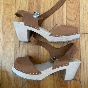 LOTTA from STOCKHOLM 36 HIGH WOOD BROWN CLOGS